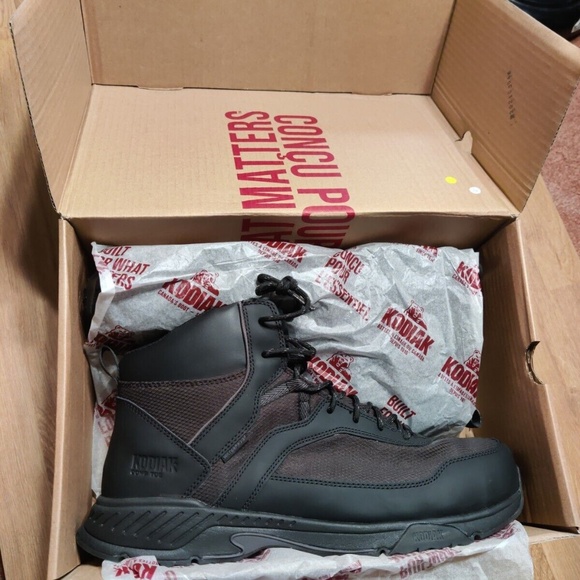 Kodiak Men Black Work Boots MKT1 Composit Toe Weatherproof Size 15W Wide NEW - Picture 8 of 11